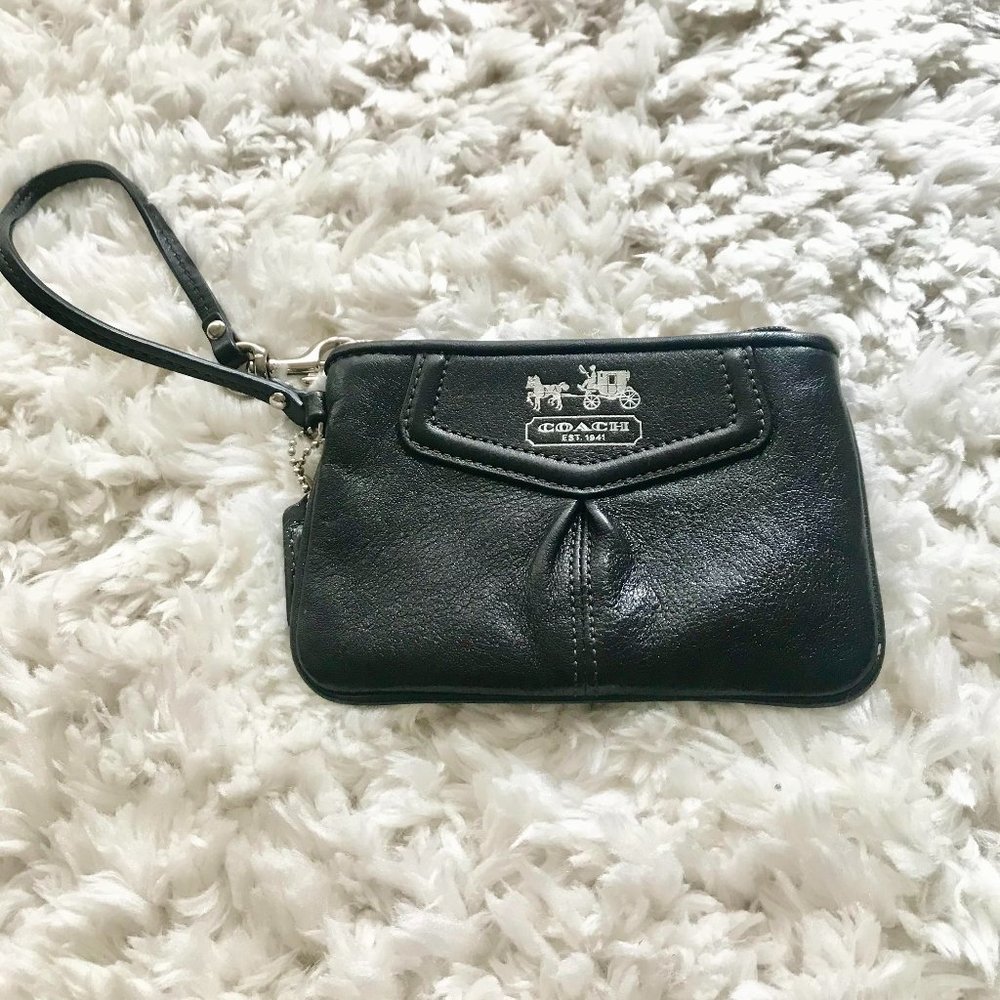 Coach Black Leather Wristlet